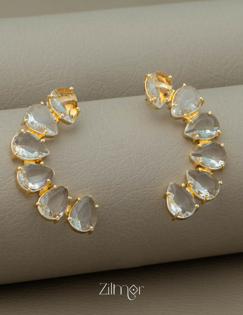 Glossy Stone Raindrop Earrings - KE100747 2-Zilmor