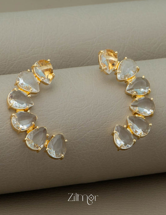 Glossy Stone Raindrop Earrings - KE100747 2-Zilmor