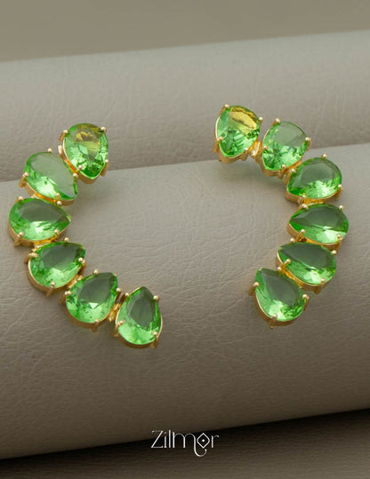 Glossy Stone Raindrop Earrings - KE100747 3-Zilmor