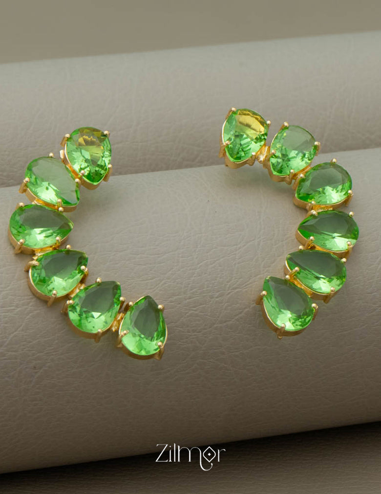 Glossy Stone Raindrop Earrings - KE100747 3-Zilmor