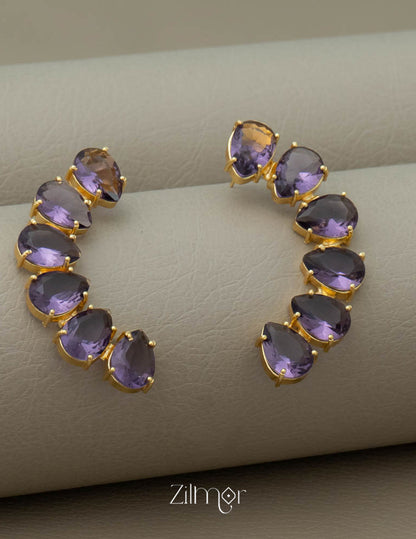 Glossy Stone Raindrop Earrings - KE100747 4-Zilmor