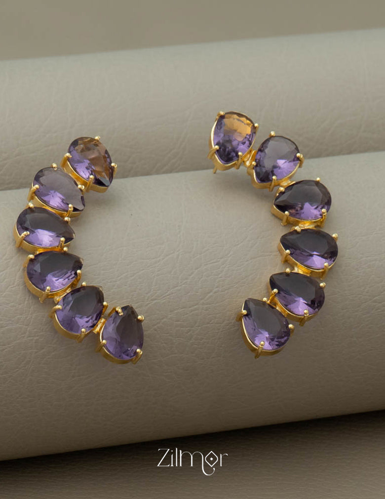 Glossy Stone Raindrop Earrings - KE100747 4-Zilmor