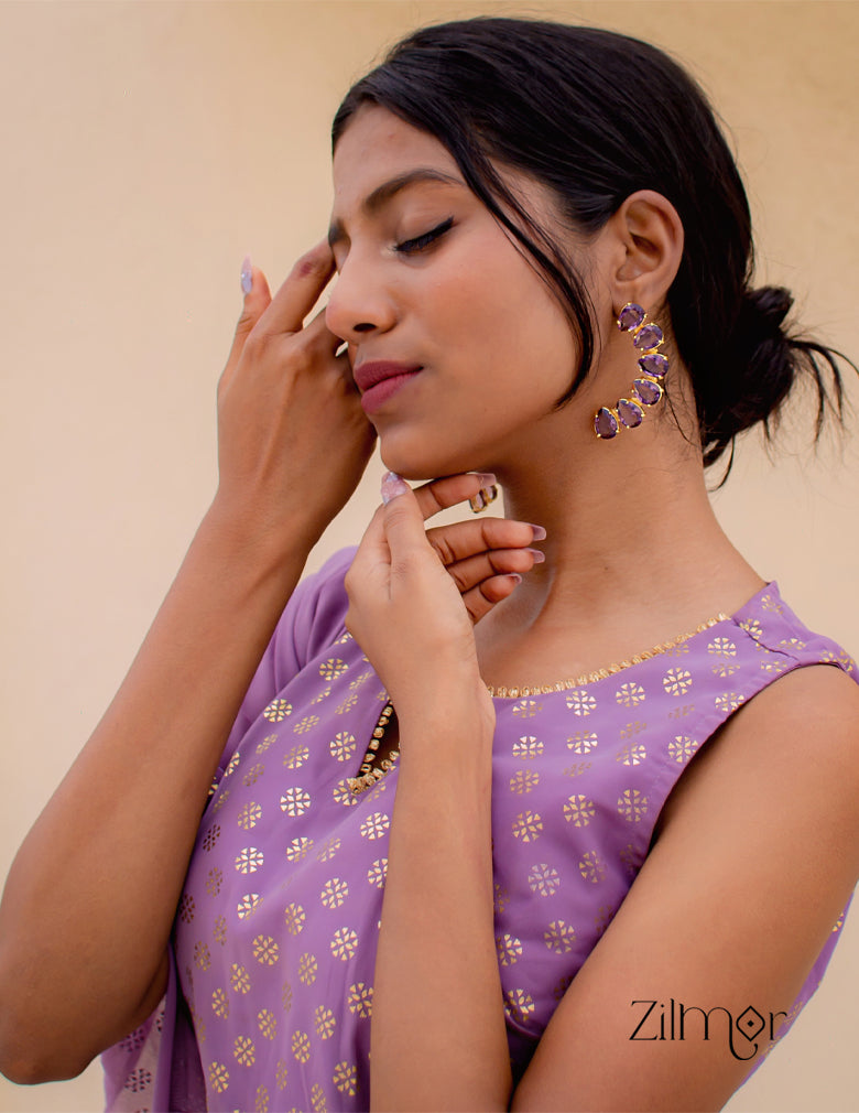 Glossy Stone Raindrop Earrings - KE100747 6-Zilmor