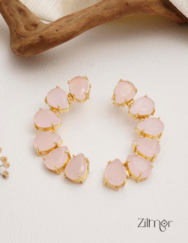 Glossy Stone Raindrop Earrings - KE100747 7-Zilmor