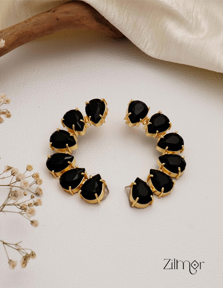 Glossy Stone Raindrop Earrings - KE100747 9-Zilmor