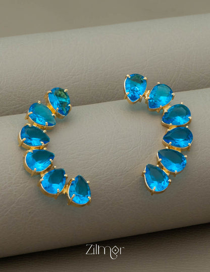 Glossy Stone Raindrop Earrings - KE100747 11-Zilmor