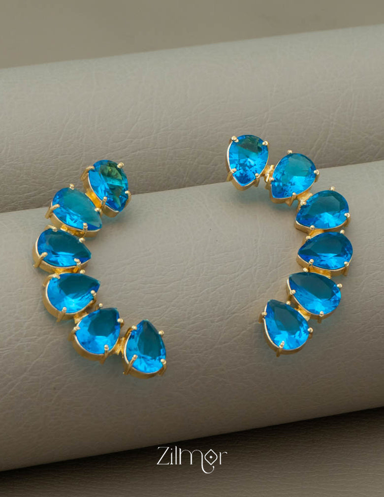 Glossy Stone Raindrop Earrings - KE100747 11-Zilmor