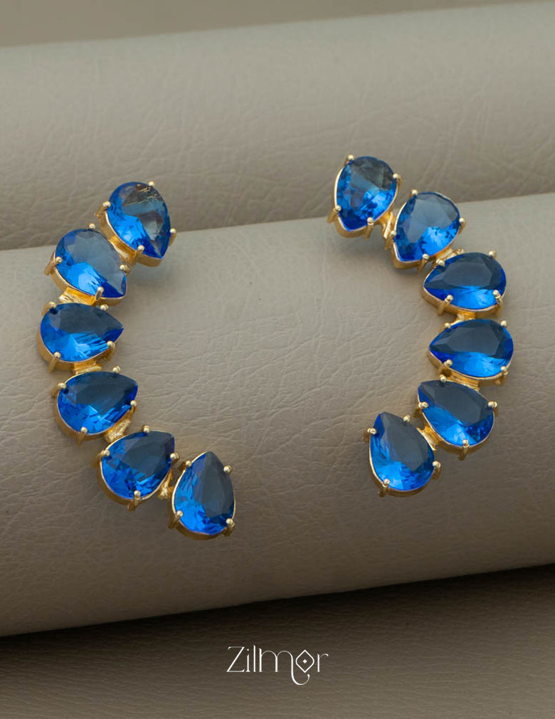 Glossy Stone Raindrop Earrings - KE100747 12-Zilmor