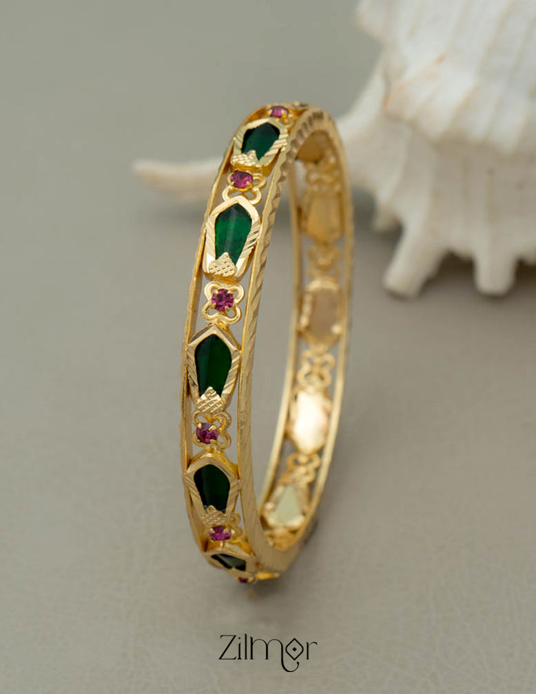 Gold-plated Nagapadam Statement Bangle SG10074 4-Zilmor