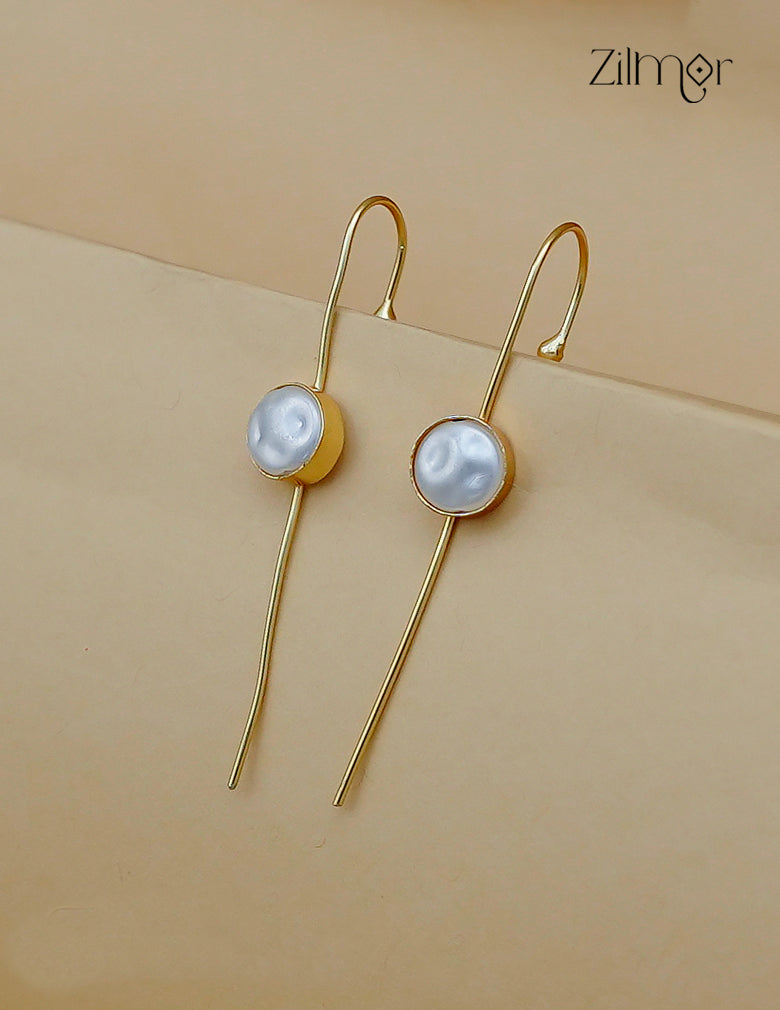 Gold Pearl Ear Cuff Drop Earrings  - AS1012688