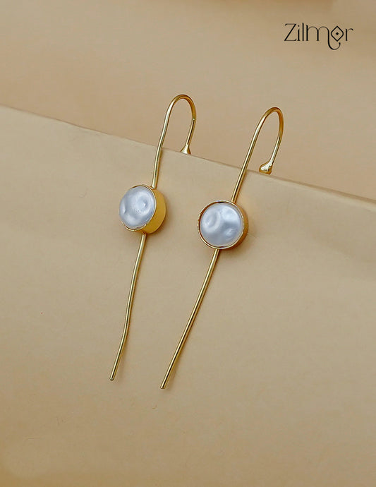 Gold Pearl Ear Cuff Drop Earrings  - AS1012688