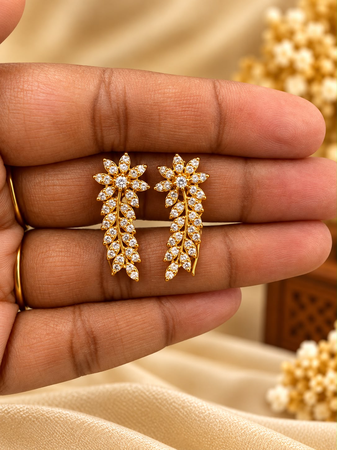 Gold Plated AD Stone Bugadi Earrings  - AF1013079
