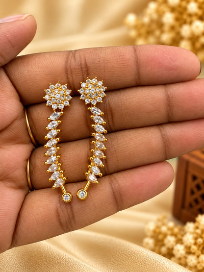 Gold Plated AD Stone Bugadi Earrings - AF1013080