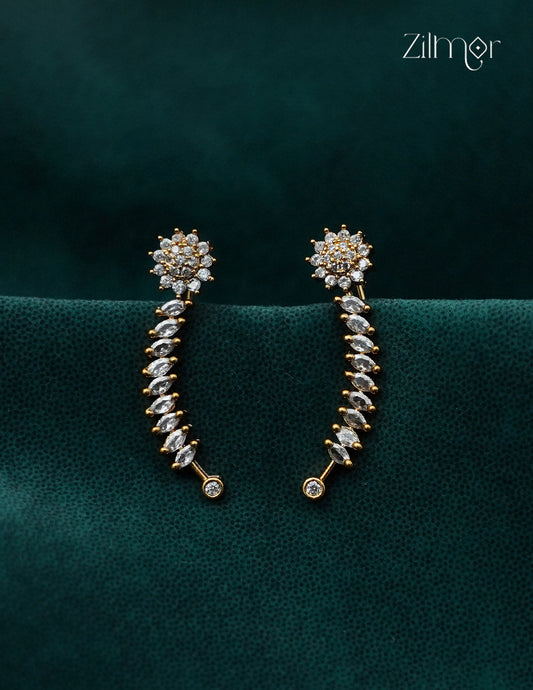 Gold Plated AD Stone Bugadi Earrings - AF1013080