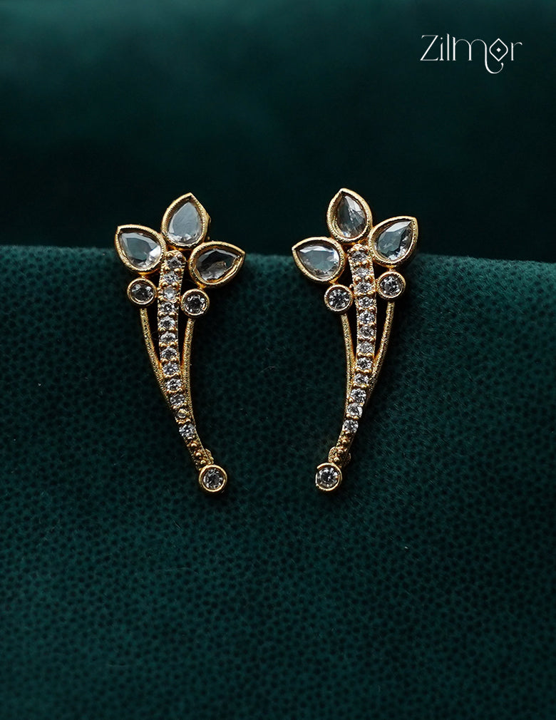Gold Plated AD Stone Bugadi Earrings  - AF1013082