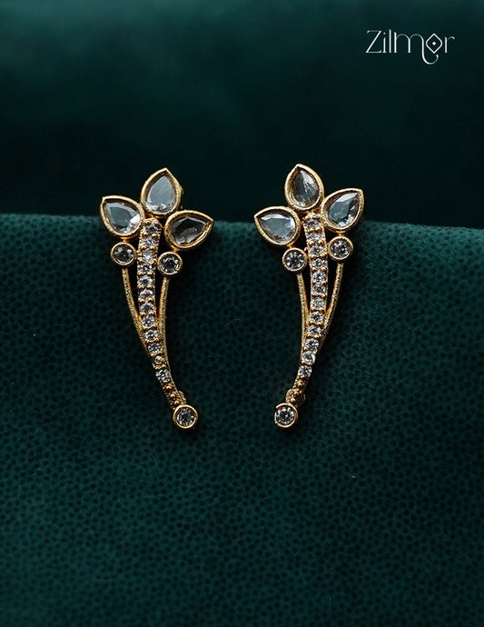 Gold Plated AD Stone Bugadi Earrings  - AF1013082