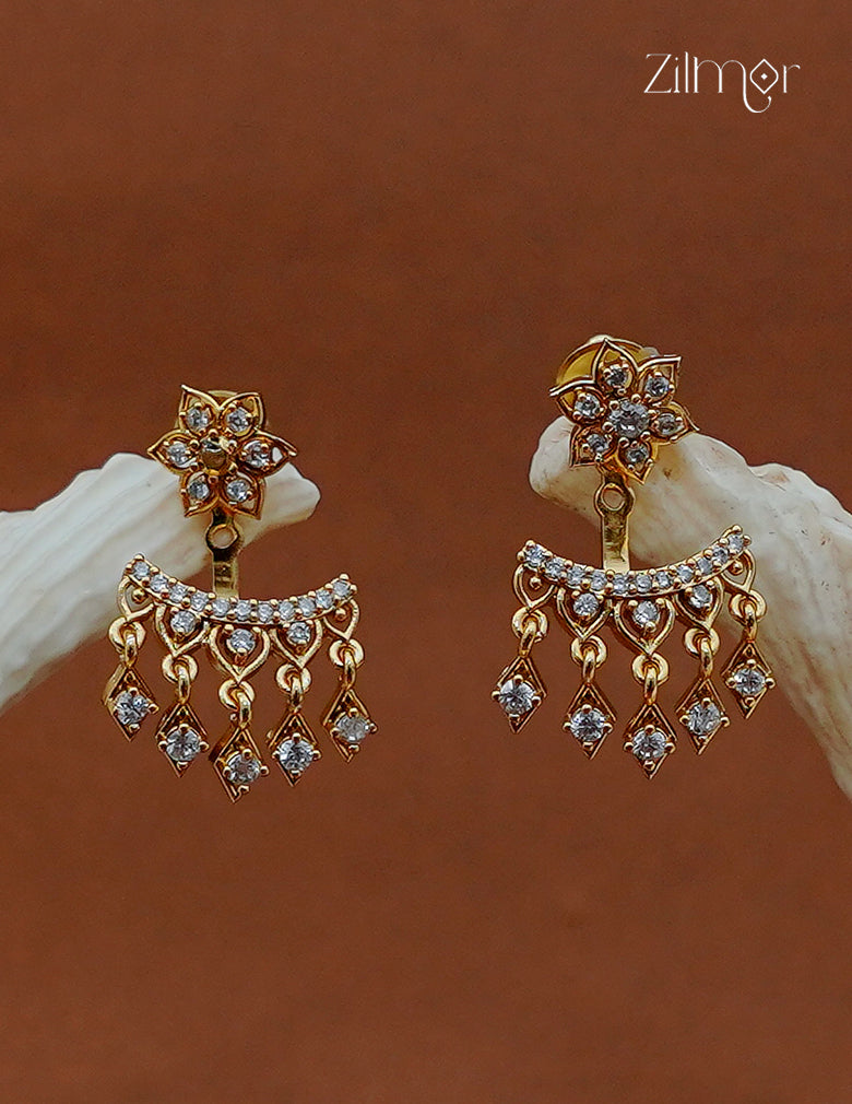 Gold Plated AD Stone Earrings - KA1012990