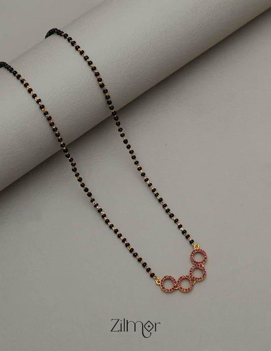 Gold Plated AD Stone Pendant Mangalsutra Necklace - KE100431