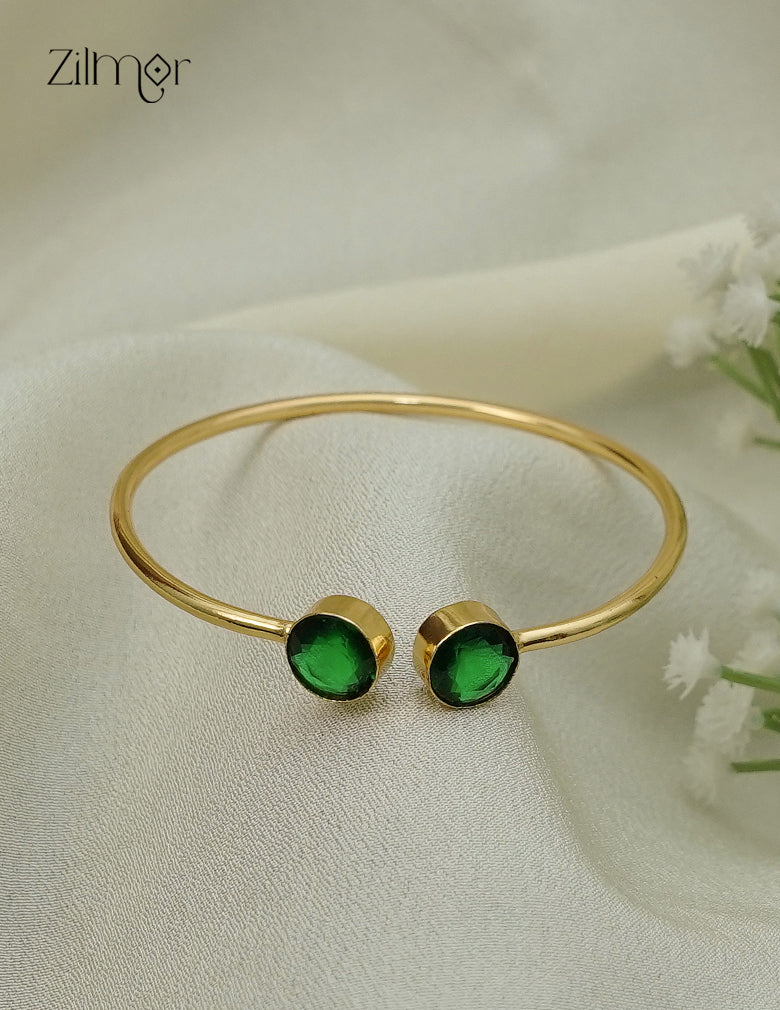 Gold Plated Adjustable Bangle with Crystal Stones – AS1012935