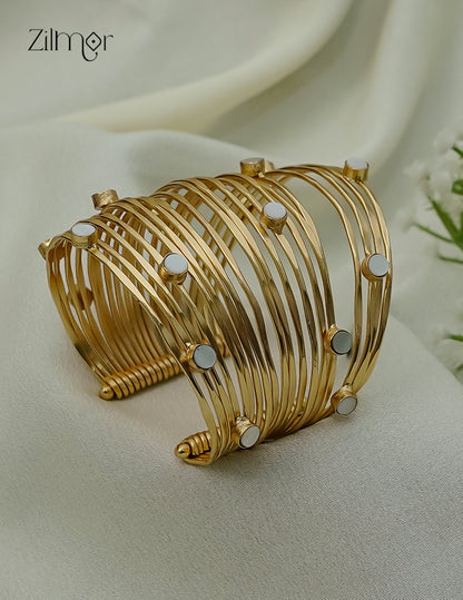 Gold Plated Adjustable Cuff Bangle - AS1012941
