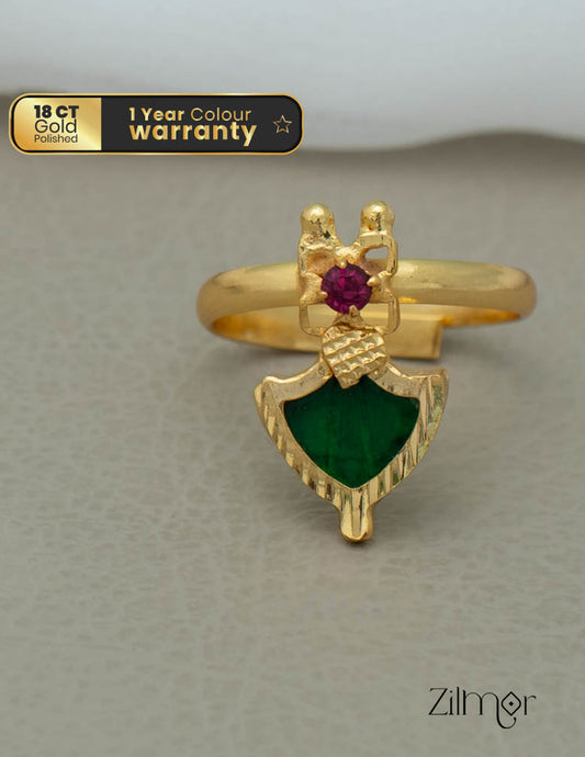 Gold Plated Adjustable Palakka Ring (color option)