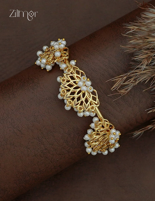 Gold Plated Adjustable Pearl Bangle - AS1013130