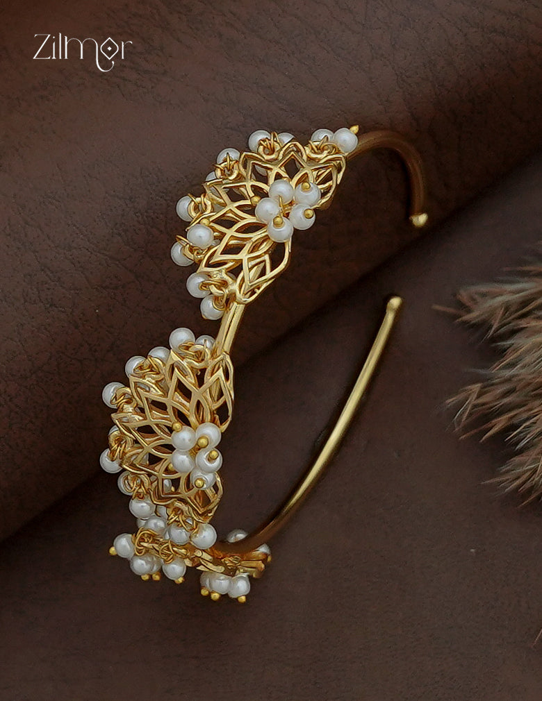 Gold Plated Adjustable Pearl Bangle - AS1013130