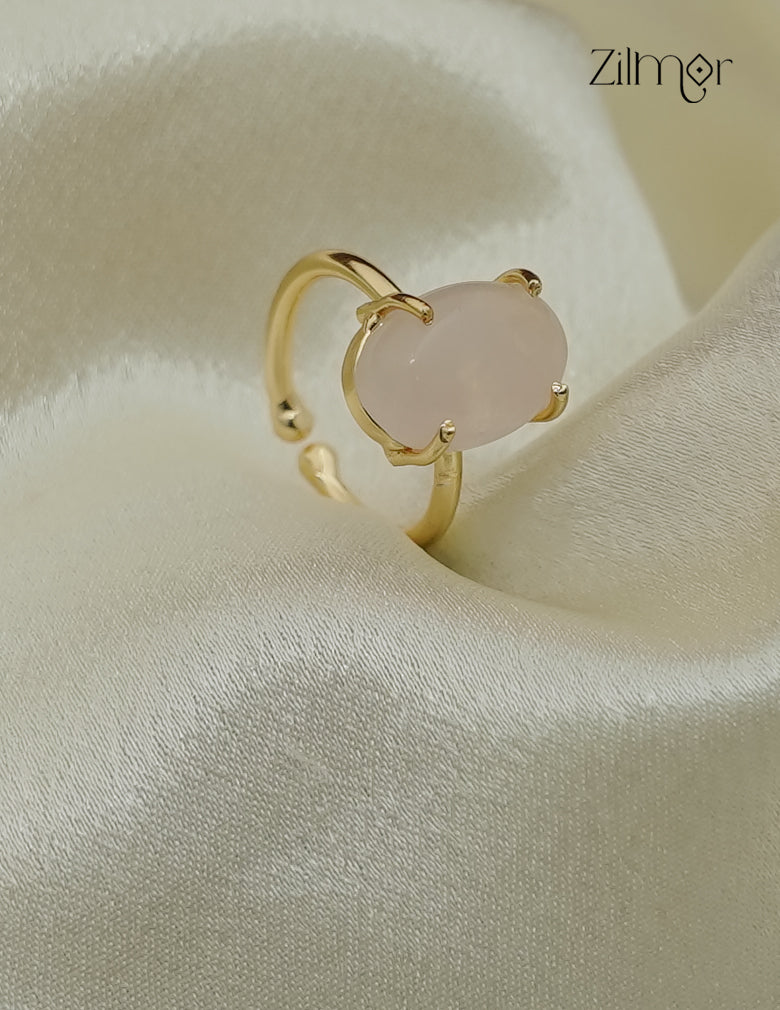 Gold Plated Gemstone Adjustable Ring - AS1013028