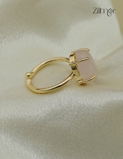Gold Plated Gemstone Adjustable Ring - AS1013028