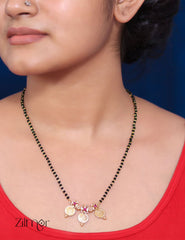 Gold Plated Kaashu Pendant Mangalsutra Necklace - KE100701 2-Zilmor