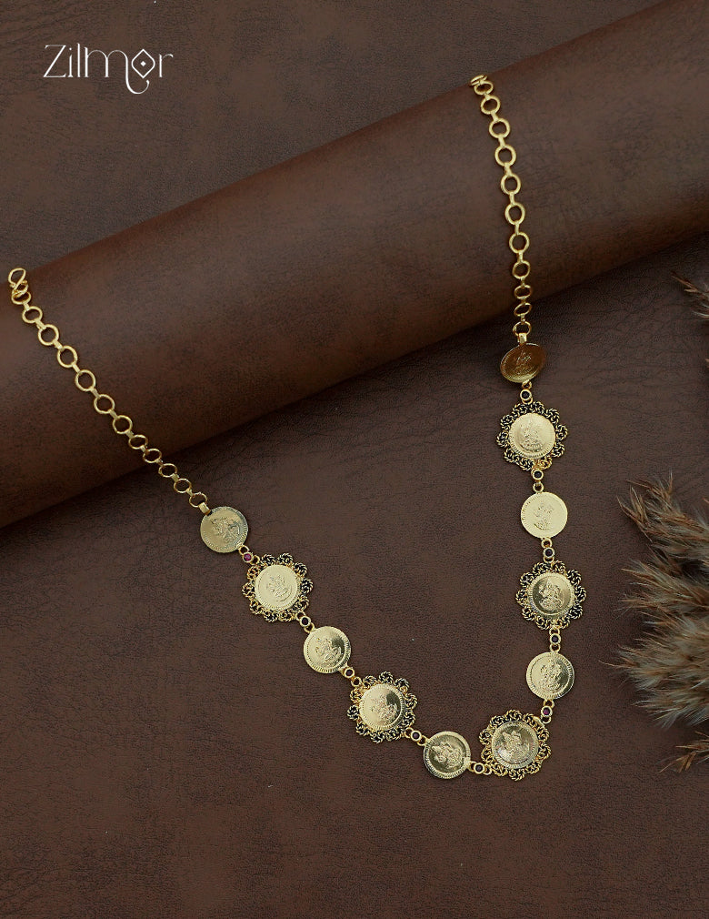 Gold Plated Kemp Stone with Traditional Kaashu Necklace - ZS1012318