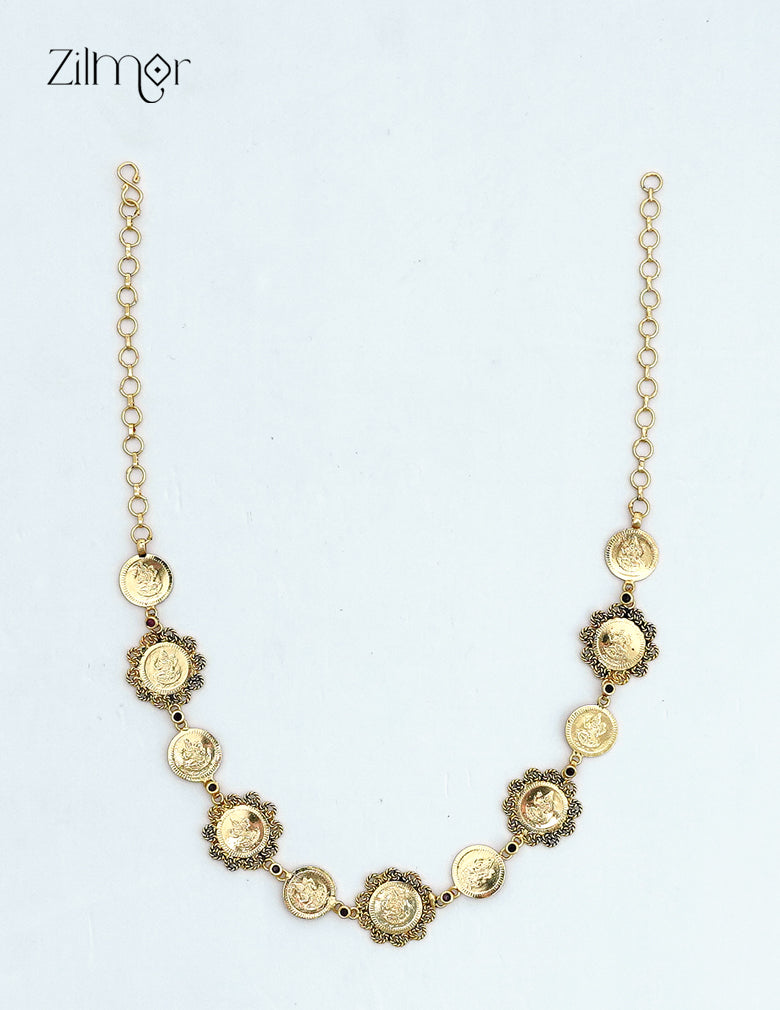 Gold Plated Kemp Stone with Traditional Kaashu Necklace - ZS1012318