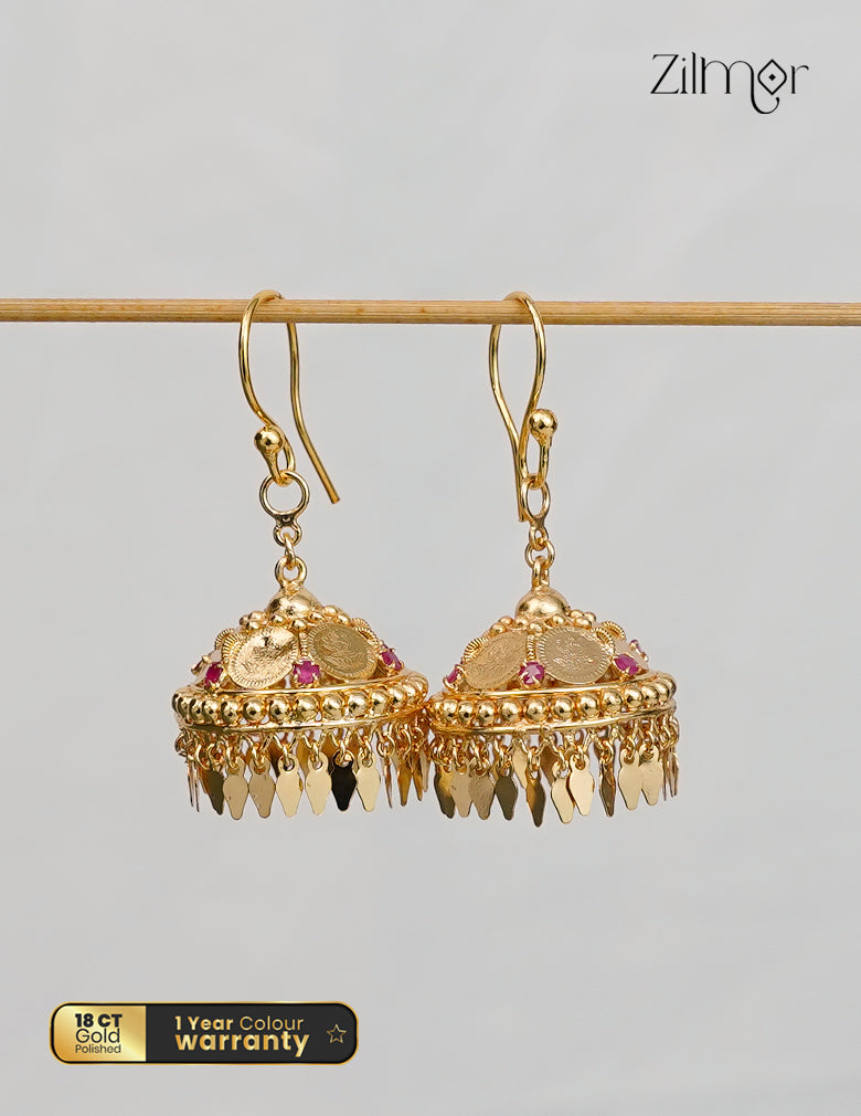 18k Gold Plated earrings with pink stones