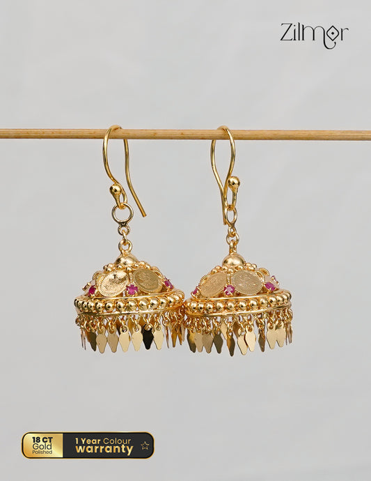 18k Gold Plated earrings with pink stones