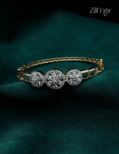 Gold Plated Openable AD Stone Bangle - AH1012919