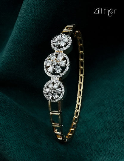 Gold Plated Openable AD Stone Bangle - AH1012919