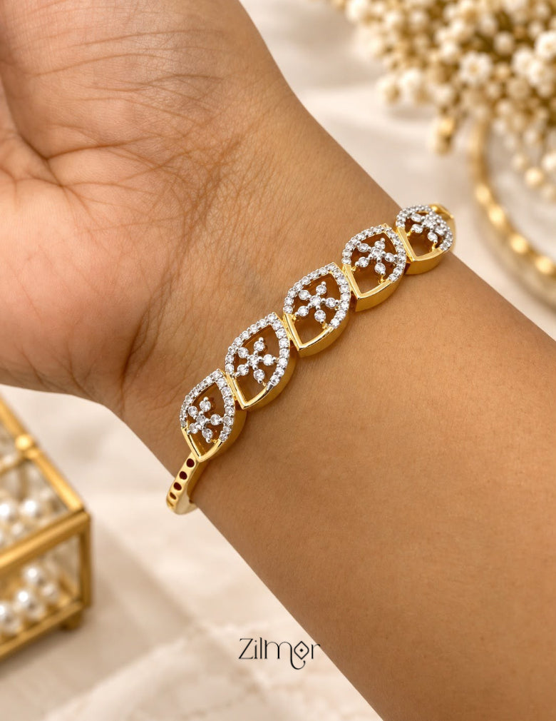 Gold Plated Openable AD Stone Bangle - AH1012920