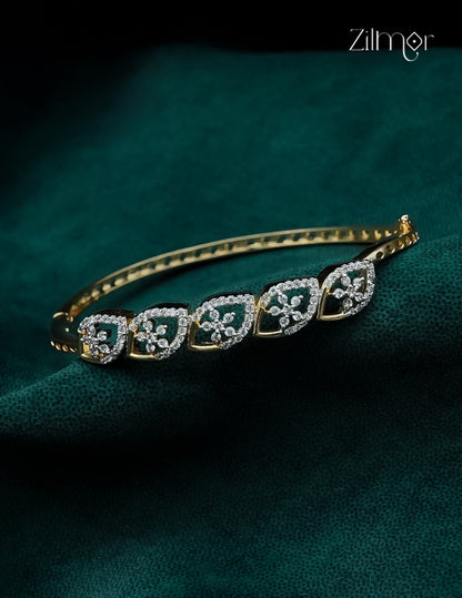 Gold Plated Openable AD Stone Bangle - AH1012920