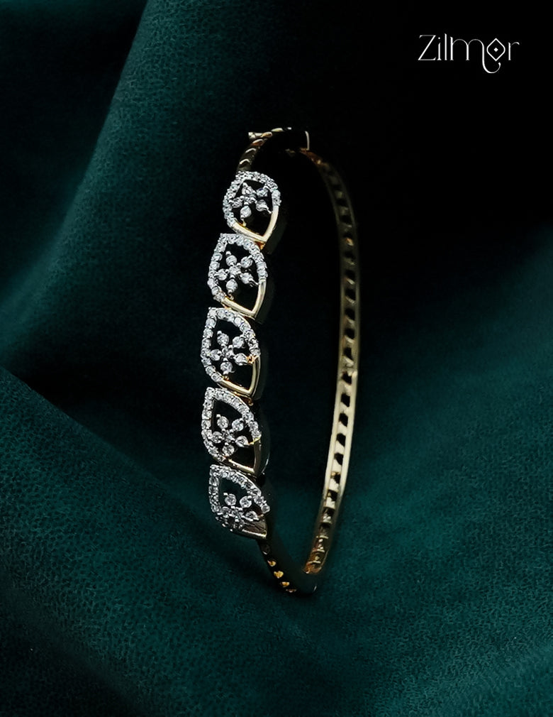 Gold Plated Openable AD Stone Bangle - AH1012920
