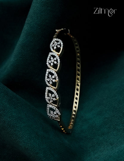 Gold Plated Openable AD Stone Bangle - AH1012920