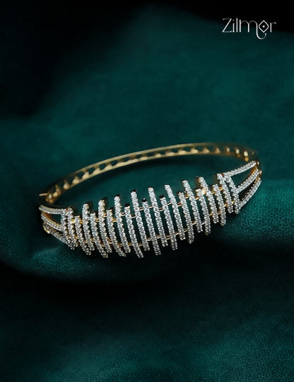Gold Plated Openable AD Stone Bangle - AH1012922