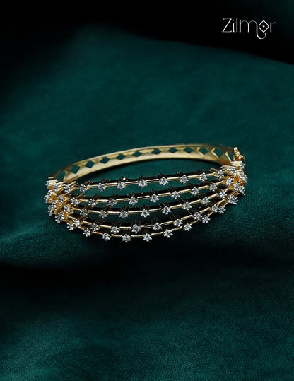 Gold Plated Openable AD Stone Bangle - AH1012923