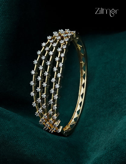 Gold Plated Openable AD Stone Bangle - AH1012923