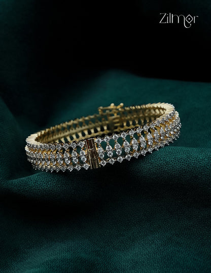 Gold Plated Openable AD Stone Bangle - AH1012924