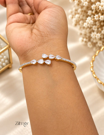 Gold Plated Openable AD Stone Bangle - AH1012925