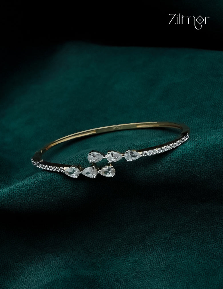 Gold Plated Openable AD Stone Bangle - AH1012925