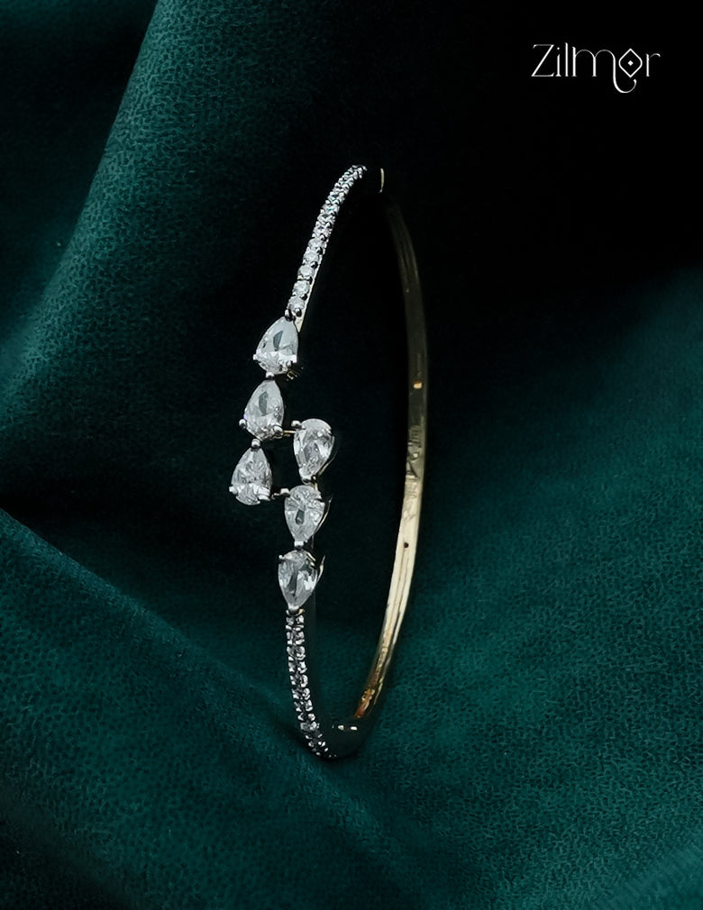 Gold Plated Openable AD Stone Bangle - AH1012925