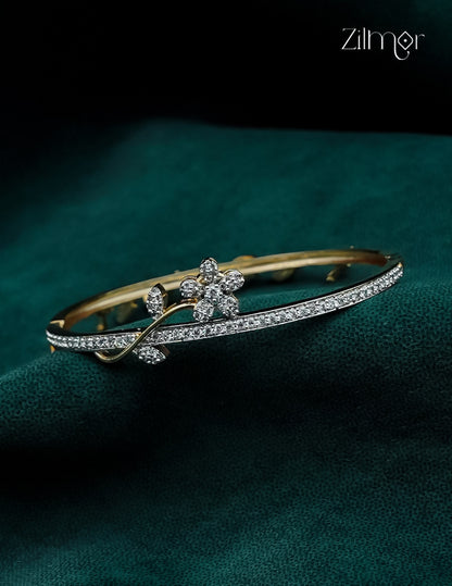 Gold Plated Openable AD Stone Bangle  - AH1012926