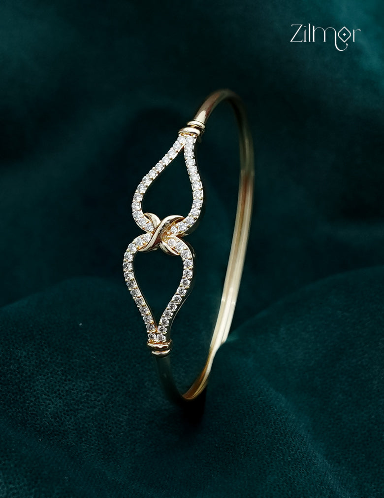 Gold Plated Openable AD Stone Bangle - FS1012977