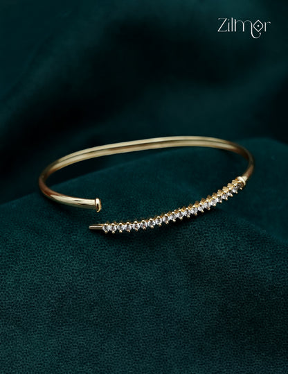 Gold Plated Openable AD Stone Bangle - FS1012978